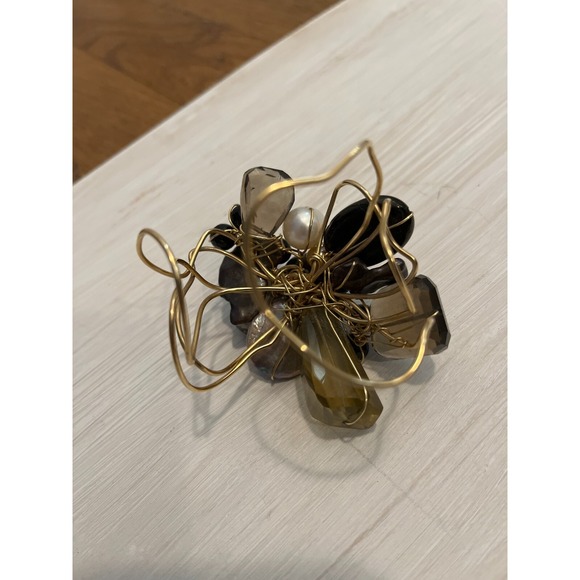 Tonobi Cuff Bracelet Designer Onyx Fox Tail Amethyst & Freshwater Pearl Natural - Picture 10 of 16